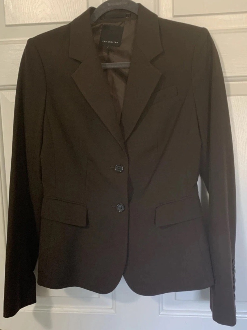 VTG The Limited Chocolate Brown Tailored Blazer Career Office 5-Button Sleeve 4